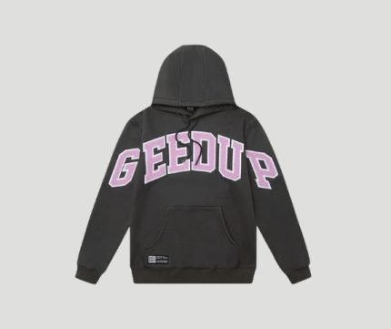 Geedup Team Logo Charcoal Dusty Pink Hoodie