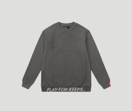 Geedup PFK Core Logo Embossed Crewneck Asphalt