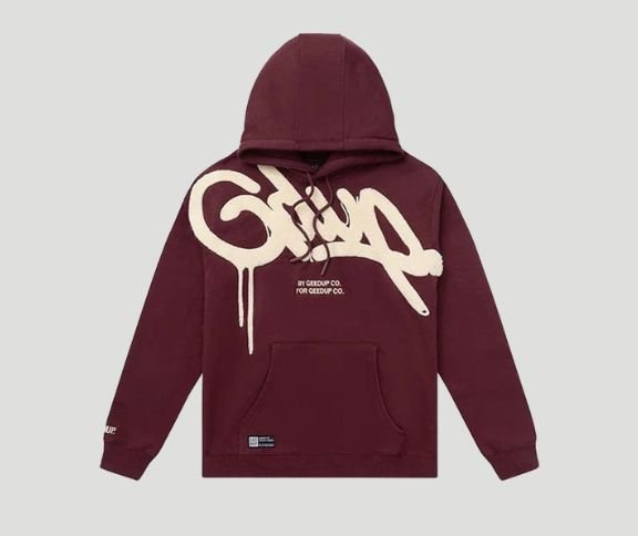 Geedup Handstyle Hoodie Maroon/Cream Geedup Handstyle Hoodie Maroon/Cream