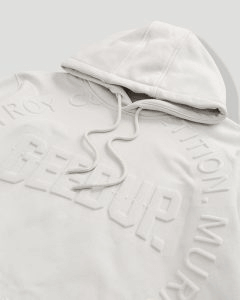 Geedup O/S Emblem Emboss Hoodie Ice Grey