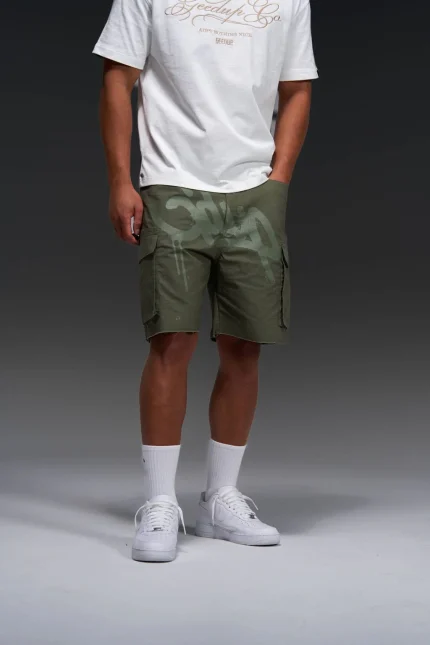 Geedup Handstyle Cargo Short Olive Tonal