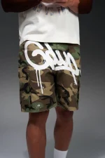 Geedup Handstyle Cargo Short Camo Green